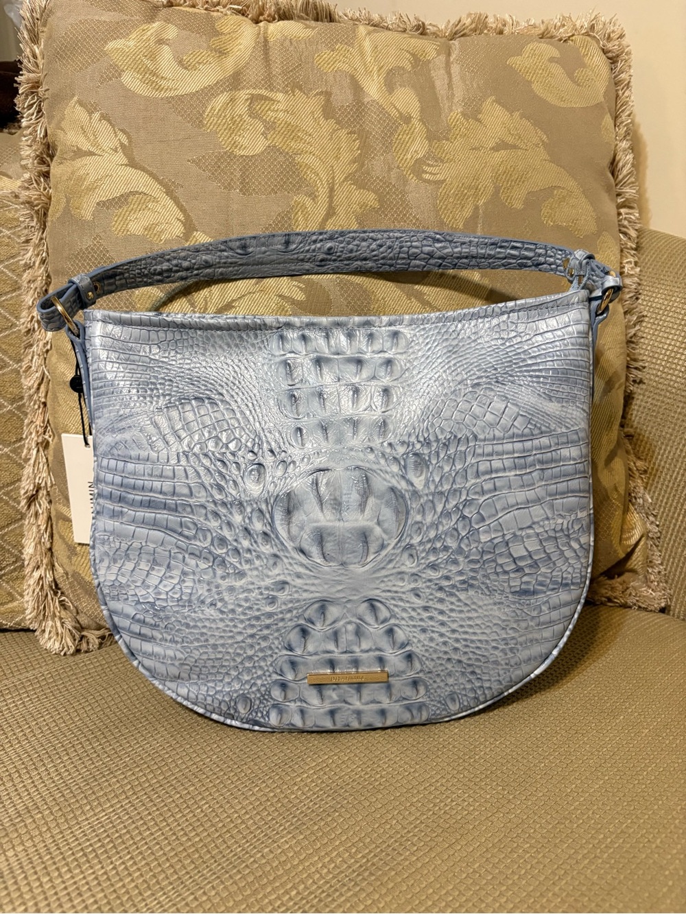 Brahmin Light Blue Small Kathleen Shoulder Bag